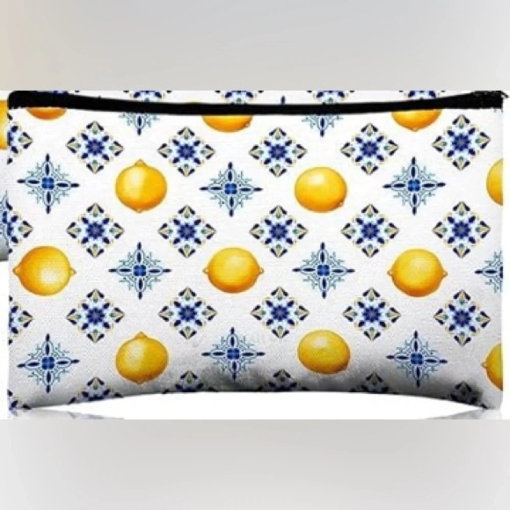 Lemon Print Cosmetic Pouch